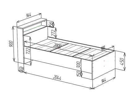 Кровать со спинкой Подиум 